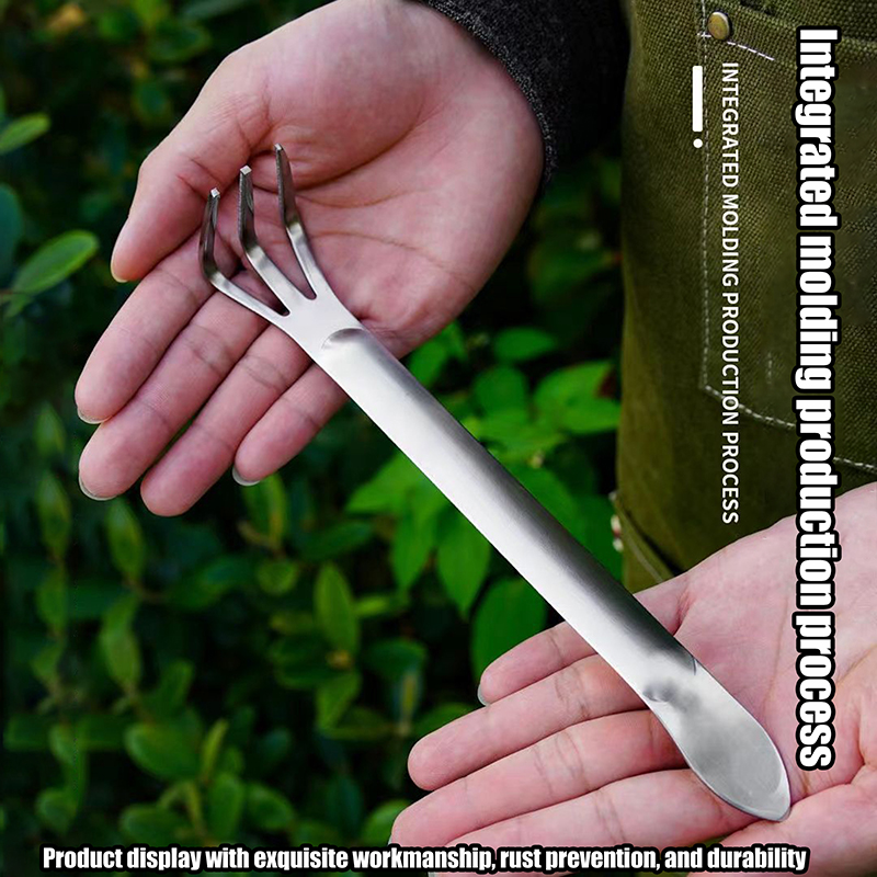 Bonsai Garden Rake - 인체공학적 스테인리스강 뿌리 갈퀴, 3 갈래